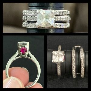 Bella Luce Lab Created Ruby And Diamond Engagement Ring And Guard